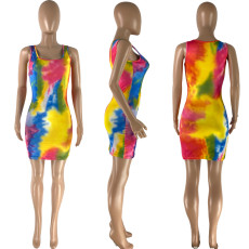 Tie Dye Print Sleeveless Tank Dress NYMF-CL208