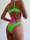 Contrast Color Bandage Bikini Two Piece Sets CASF-6124