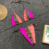 Leopard Patchwork Bandage Sexy Swimsuit Bikini 2 Piece Sets CSYZ-1995 