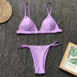 Sexy Solid Color Bikinis Swimsuit Two Piece Set CSYZ-1760