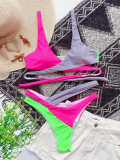 Contrast Color Bandage Bikini Two Piece Sets CASF-6124