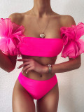 Solid Color Tube Top Swimsuit Two Piece Set CSYZ-B118W