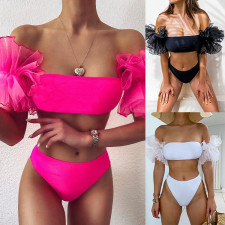 Solid Color Tube Top Swimsuit Two Piece Set CSYZ-B118W