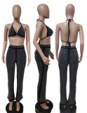 Sexy Halter Bra Top And Pants Two Piece Sets LSD-82010