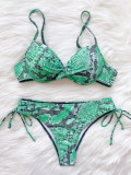 Snake Skin Print Underwire Bikini Two Piece Sets CASF-6242