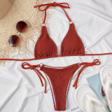 Solid Color Sexy Triangle Swimsuit Two Piece Sets CSYZ-B377W