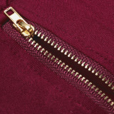 Solid Short Sleeve Zipper Tight Romper NY-8916
