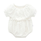 Baby Girl Summer White Lace Short Sleeve Romper(With Hat) YKTZ-323