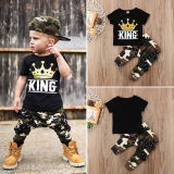 Kids Boy Summer T Shirt+Camo Pants 2 Piece Sets YKTZ-WWW082A
