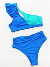 One Shoulder Splice Swimsuit Two-Pieces CSYZ-B609W