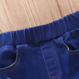 Kids Girl Denim Ripped Flared Jeans Pants YKTZ-2306