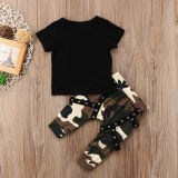 Kids Boy Summer T Shirt+Camo Pants 2 Piece Sets YKTZ-WWW082A