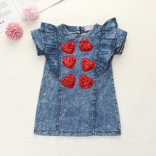 Kids Girl Ruffled Heart-shaped Summer Dress YKTZ-1803