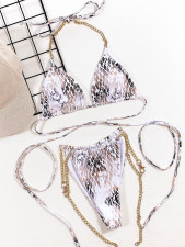 Snake Print Sexy Triangle Bikinis Two-Pieces CSYZ-B507KY