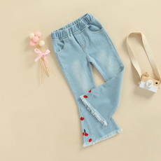 Kids Girl Denim Flared Jeans Pants YKTZ-2215-1