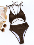 Sexy Solid Color Backless One-Piece Swimsuit CSYZ-B680Q