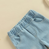 Kids Girl Denim Flared Jeans Pants YKTZ-2215-1