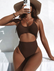 Sexy Solid Color Backless One-Piece Swimsuit CSYZ-B680Q
