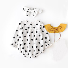 kids Baby Girl Polka Dot Long Sleeve Romper (With Headband) YKTZ-05