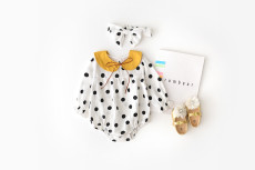 kids Baby Girl Polka Dot Long Sleeve Romper (With Headband) YKTZ-05