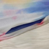 Tie Dye Print Strapless Wide Leg Jumpsuit NY-2005