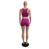 Solid Tank Top And Shorts Sports 2 Piece Sets GCNF-0145