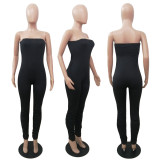 Solid Strapless Tight Stacked Jumpsuit GCNF-0137
