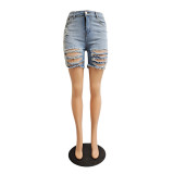 Denim Ripped Hole Jeans Shorts GCNF-0153