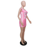 Casual Sports Printed Mini Jersey Dress GCNF-0144