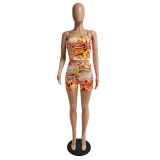 Sexy Printed Vest Top And Shorts 2 Piece Sets GCNF-0119