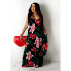 Floral Print Spaghetti Strap Maxi Dress GCNF-0123