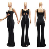 Solid Sexy Tube Top+Strap Jumpsuit 2 Piece Sets GCNF-0050