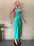 Sexy Multicolor Patchwork Slim Long Dress OLYF-96089