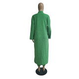 Winter Plush Vest Top+Long Coat+Pants 3 Piece Sets GCNF-0081