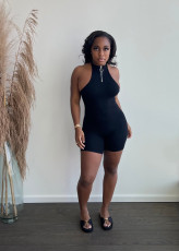 Solid Sexy Halter Backless Tight Romper YUF-9098