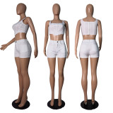 Solid Vest Top And Shorts Two Piece Sets GCNF-0023