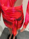 Sexy Mesh Bodysuit+Mini Skirt 2 Piece Sets NIK-279