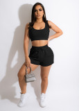 Solid Sports Two Piece Shorts Set MN-9323