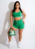 Solid Sports Two Piece Shorts Set MN-9323