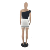 Sexy One Shoulder Mini Skirt 2 Piece Sets XHAF-10021