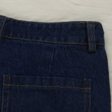 Denim Ripped Hole Wide Leg Loose Jeans Pants HNIF-Z060