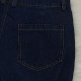Denim Ripped Hole Wide Leg Loose Jeans Pants HNIF-Z060