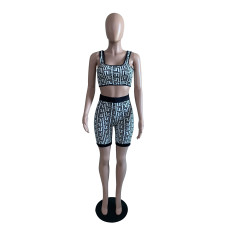 Casual Printed Tank Top And Shorts 2 Piece Sets BS-1305