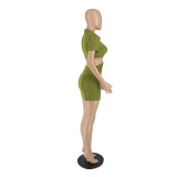 Sexy Short Sleeve Backless Slim Mini Dress IV-8296