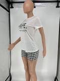 Casual Printed T Shirt And Shorts Two Piece Sets XYKF-9306