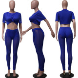 Sexy Mesh Pants+T Shirt Two Piece Sets YS-S807