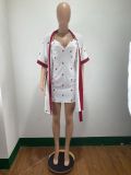 Sexy Sling Mini Dress+Cloak Coat Pajamas Sets DAI-8380