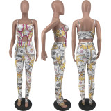 Sexy Printed Two Piece Pants Set ZNF-9135