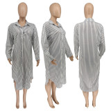 Fashion Casual Printed Long Sleeve Striped Shirts WMEF-20784