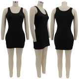 Plus Size Solid Sleeveless Bodycon Mini Dress SFY-2162